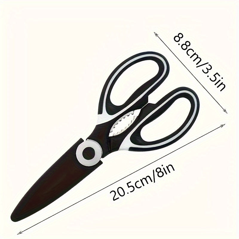 Heavy-Duty Stainless Steel Kitchen Scissors - Multifunctional Food Shears For Duck, Fish, Meat, Chicken Bones, Pizza & Salad - Perfect For Bbqs & Home Use