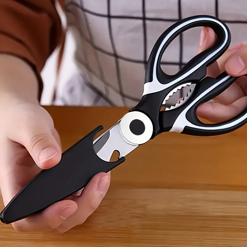 Heavy-Duty Stainless Steel Kitchen Scissors - Multifunctional Food Shears For Duck, Fish, Meat, Chicken Bones, Pizza & Salad - Perfect For Bbqs & Home Use