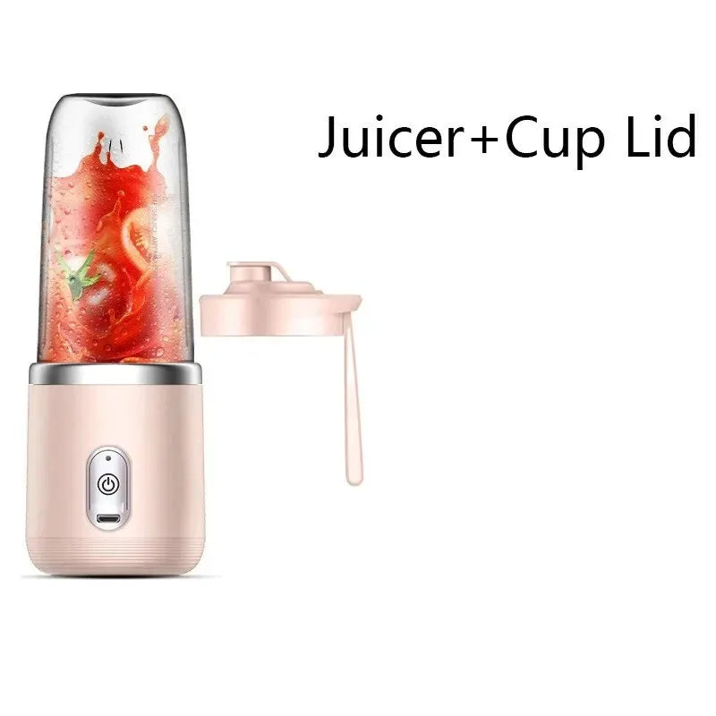 Electric Juicer with free Cup 6 Blades for Smoothies and Milkshakes - Ideal for Office, Outdoor, and Travel Blue